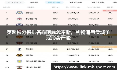 英超积分榜排名靠前悬念不断,利物浦与曼城争冠形势严峻